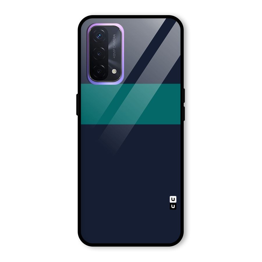 Stripe Block Glass Back Case for Oppo A74 5G