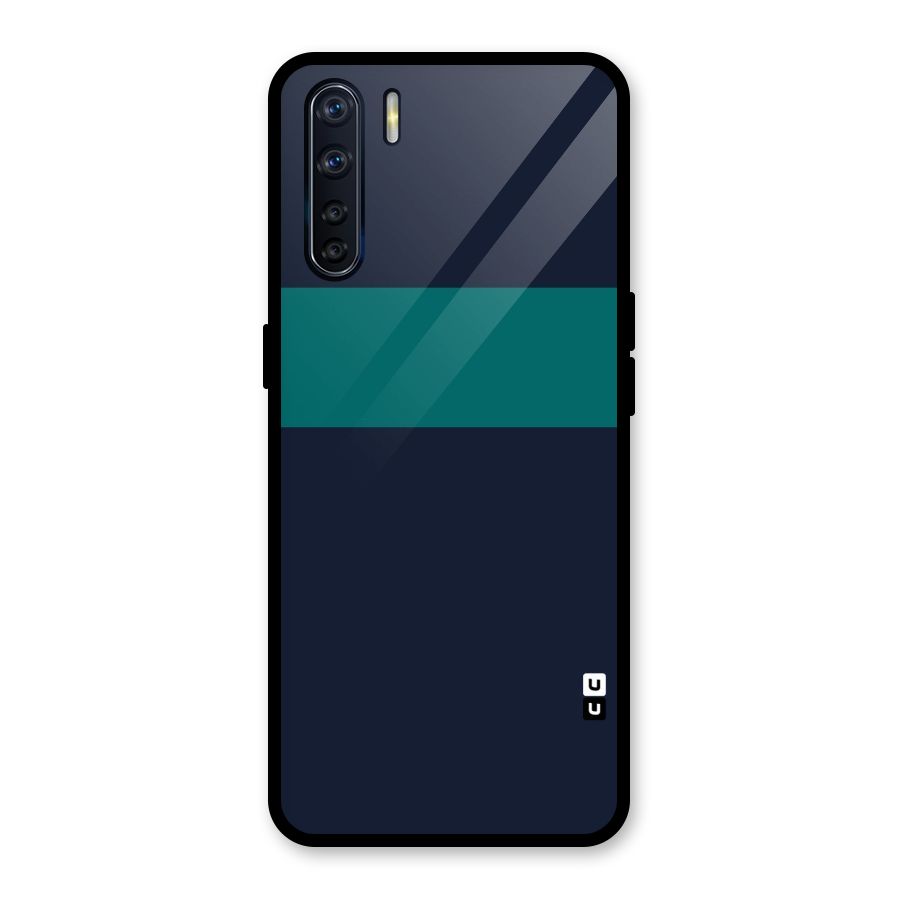 Stripe Block Glass Back Case for Oppo F15