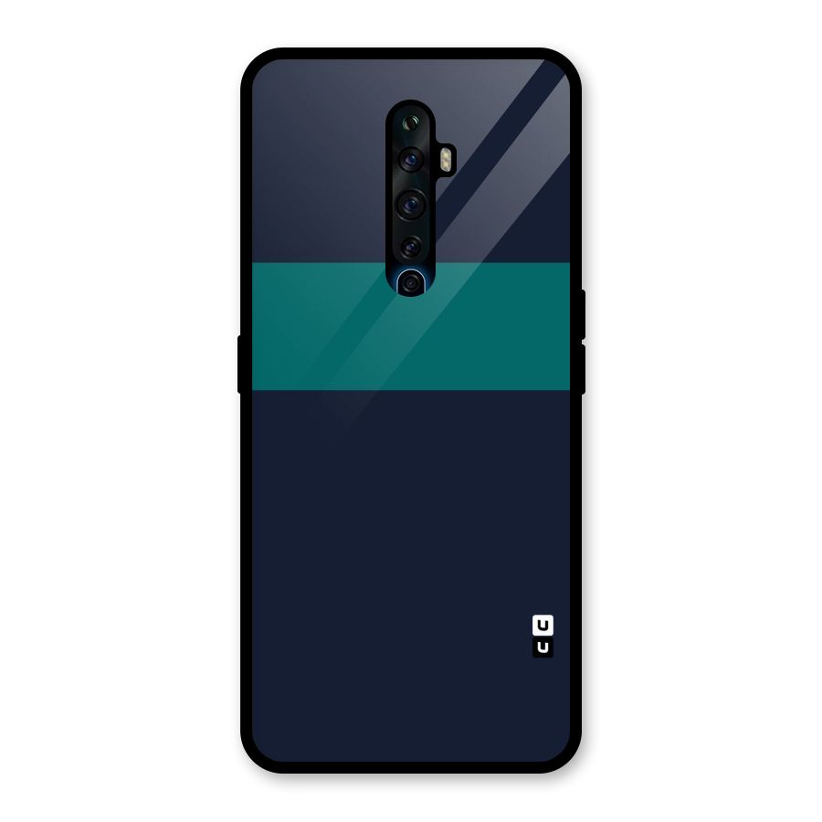 Stripe Block Glass Back Case for Oppo Reno2 F