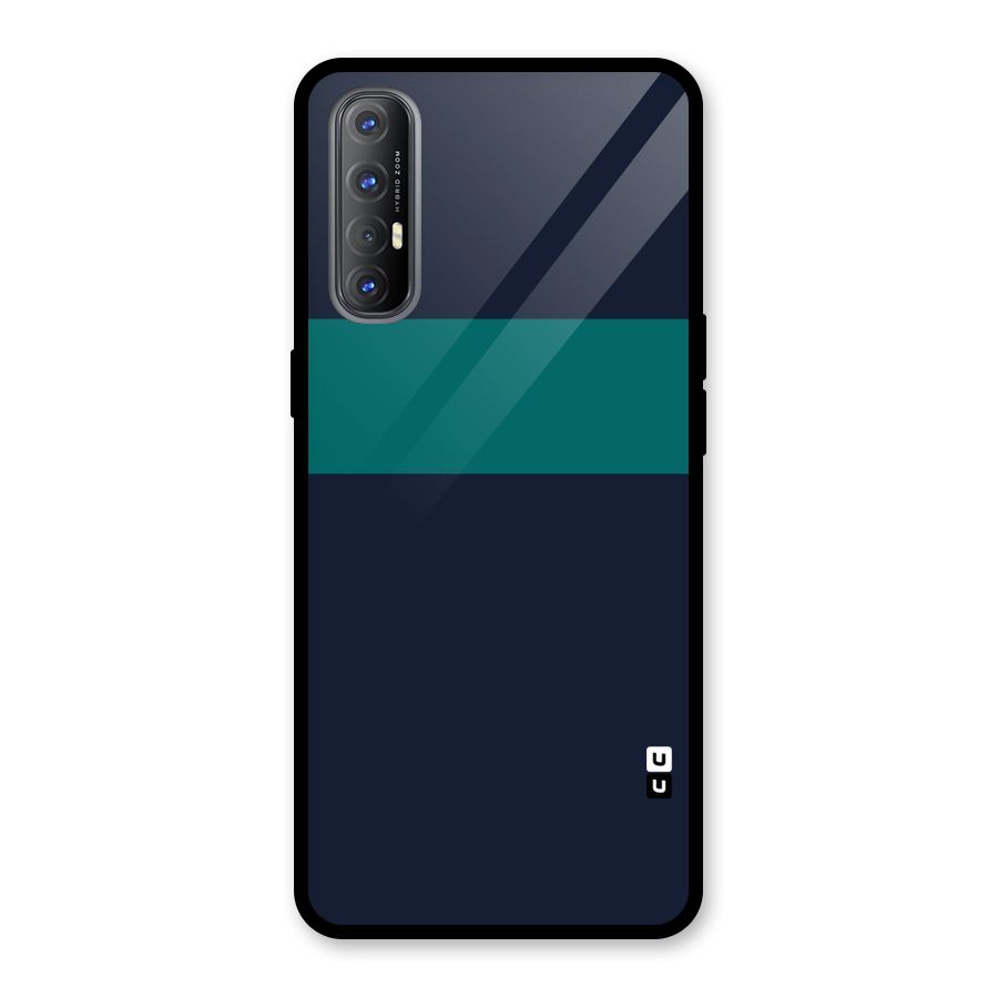 Stripe Block Glass Back Case for Oppo Reno3 Pro