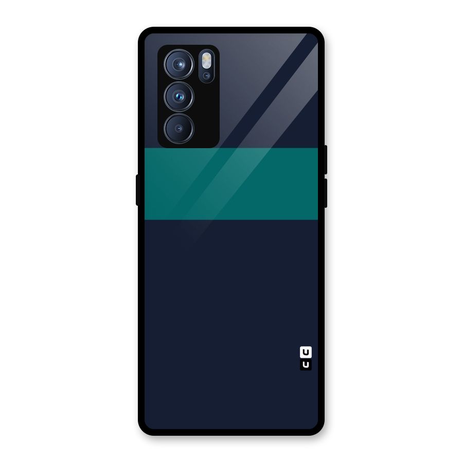 Stripe Block Glass Back Case for Oppo Reno6 Pro 5G