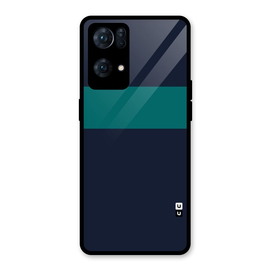 Stripe Block Glass Back Case for Oppo Reno7 Pro 5G