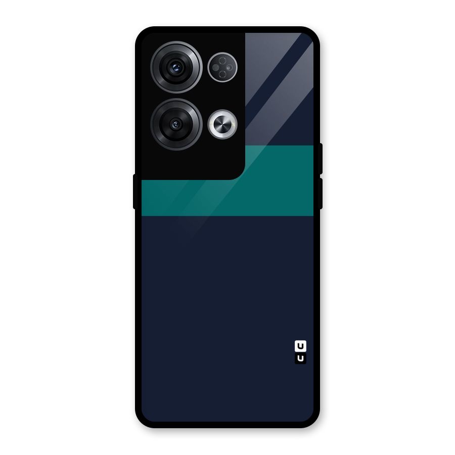 Stripe Block Glass Back Case for Oppo Reno8 Pro 5G