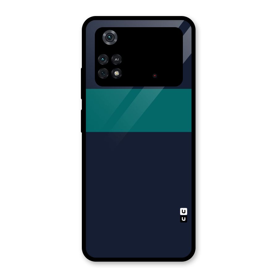 Stripe Block Glass Back Case for Poco M4 Pro 4G