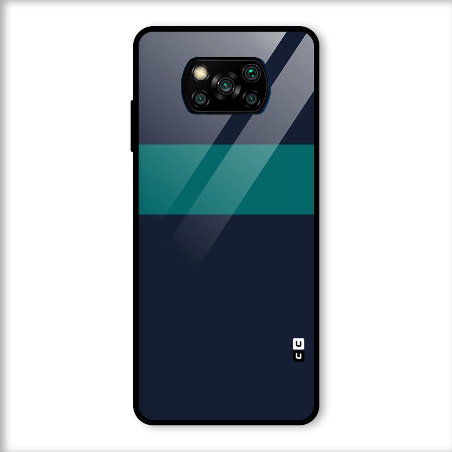Stripe Block Glass Back Case for Poco X3