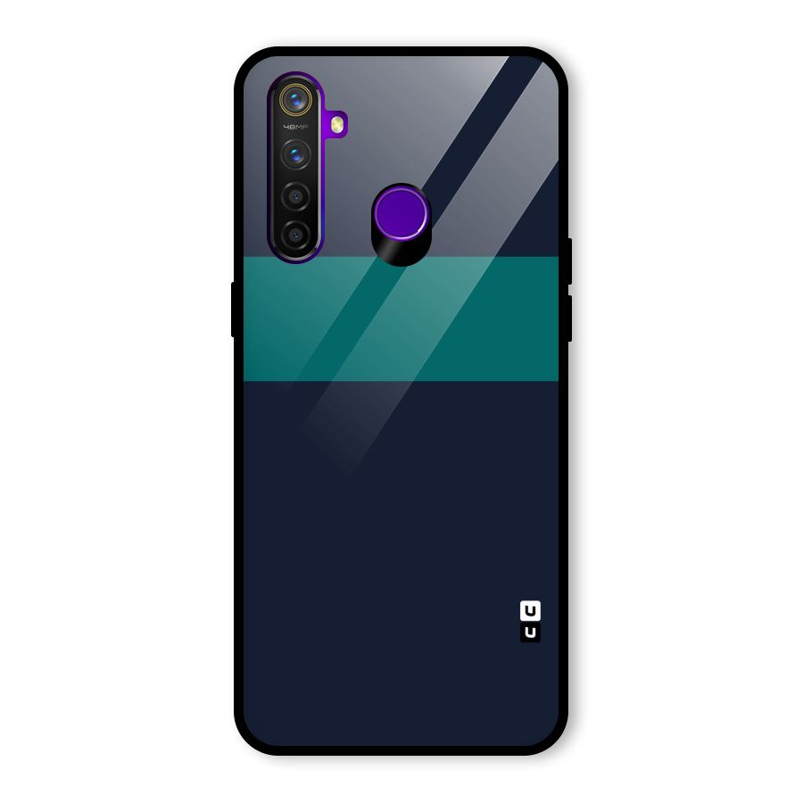 Stripe Block Glass Back Case for Realme 5 Pro