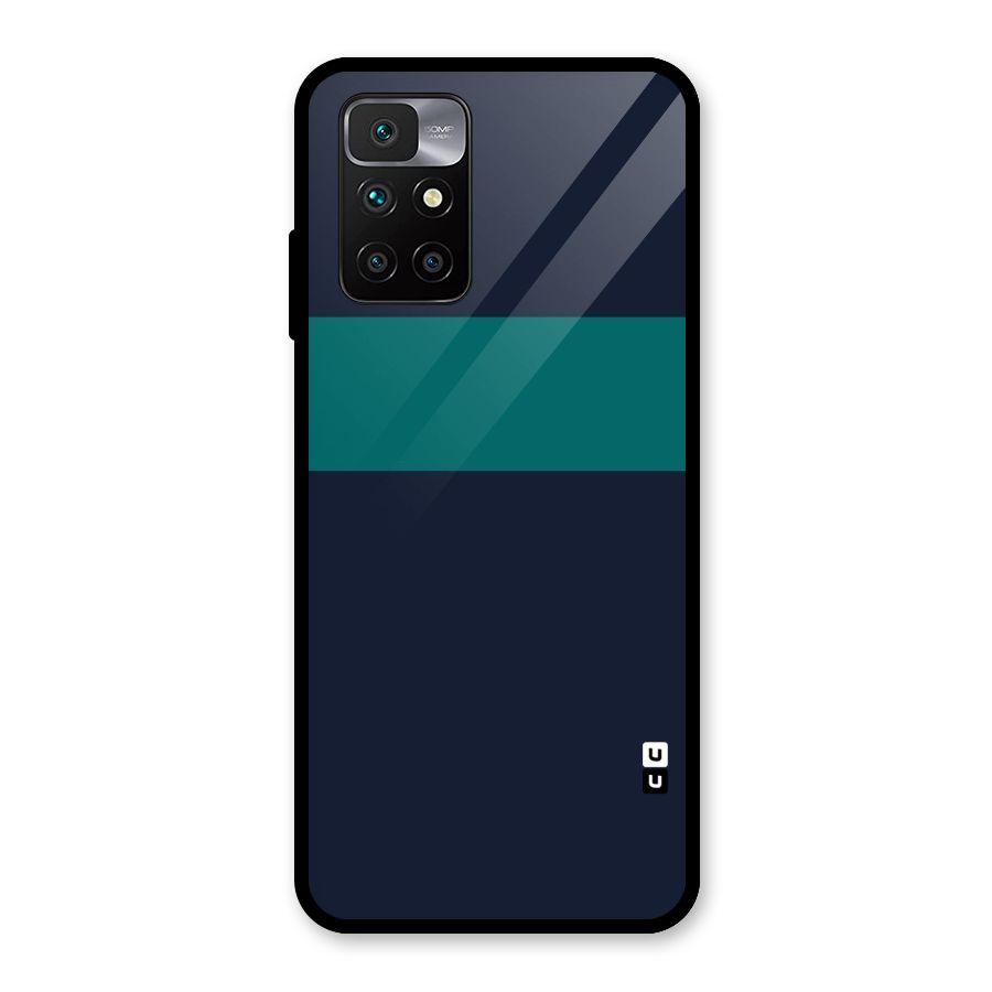 Stripe Block Glass Back Case for Redmi 10 Prime