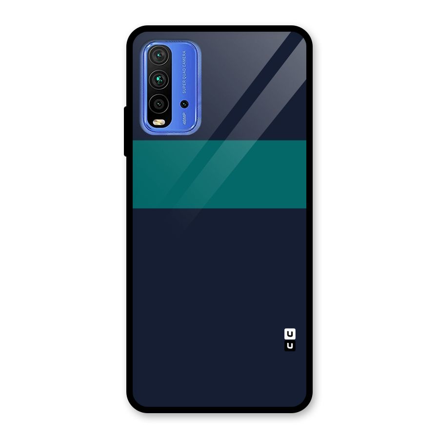 Stripe Block Glass Back Case for Redmi 9 Power