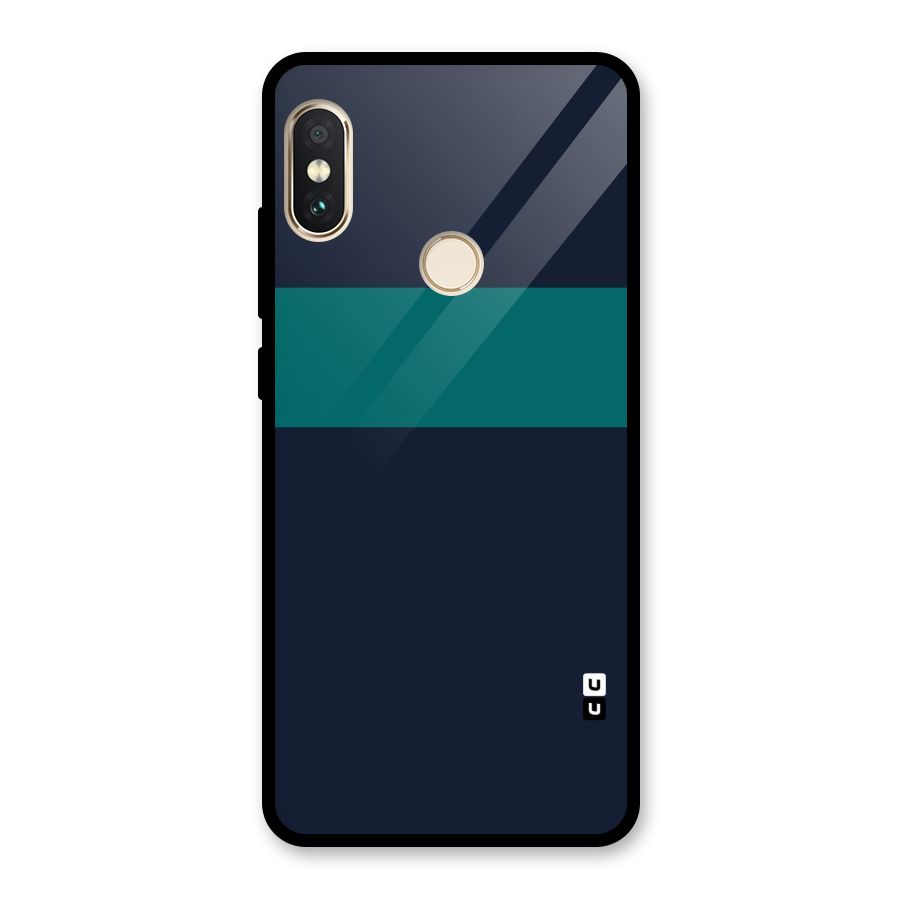 Stripe Block Glass Back Case for Redmi Note 5 Pro