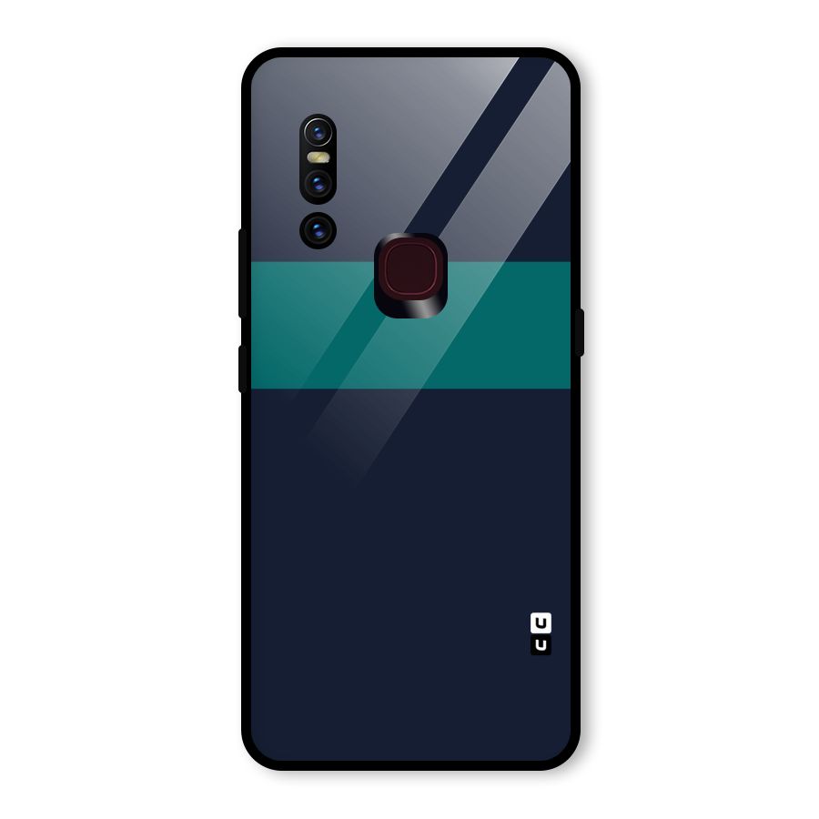 Stripe Block Glass Back Case for Vivo V15