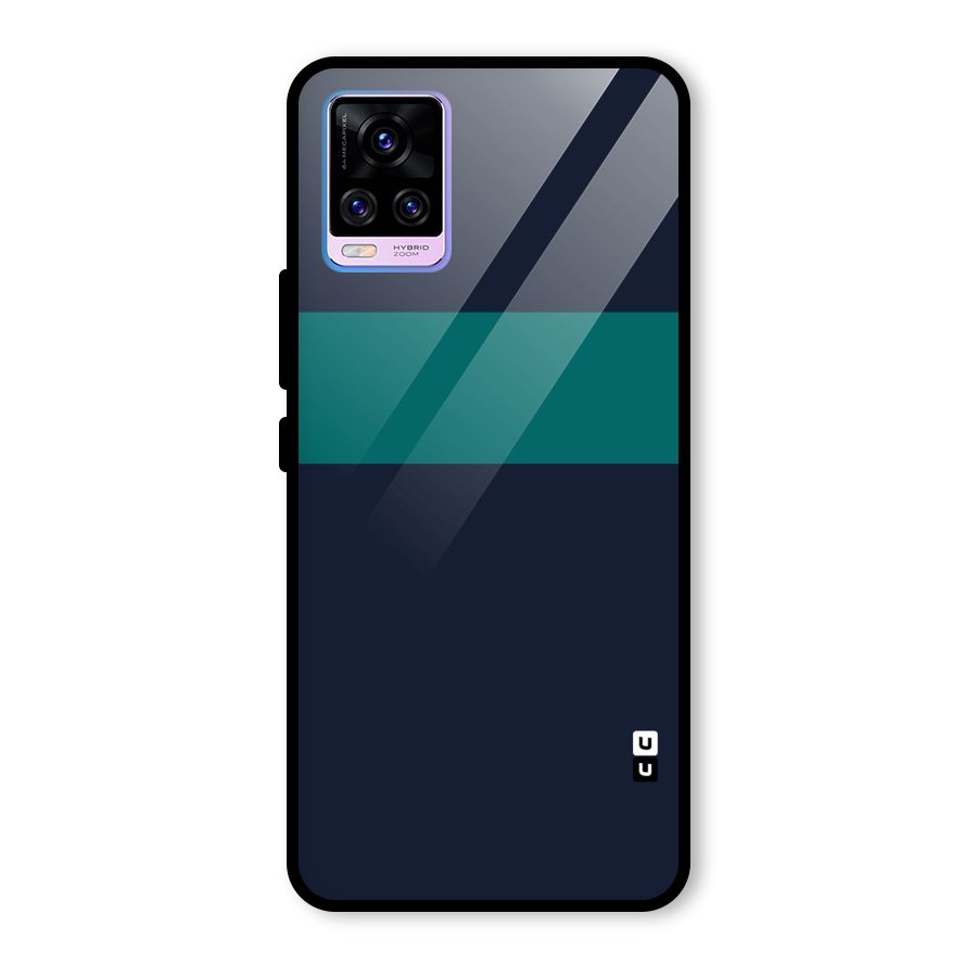 Stripe Block Glass Back Case for Vivo V20 Pro