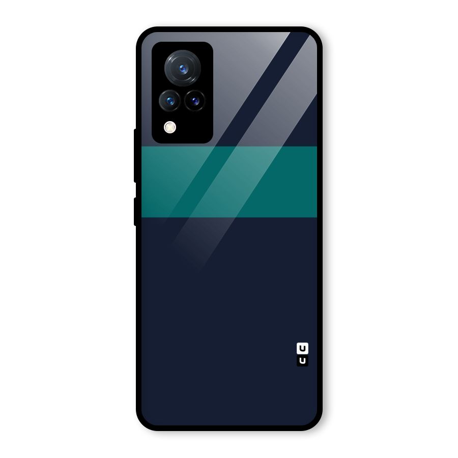 Stripe Block Glass Back Case for Vivo V21 5G