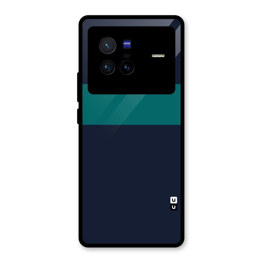 Stripe Block Glass Back Case for Vivo X80