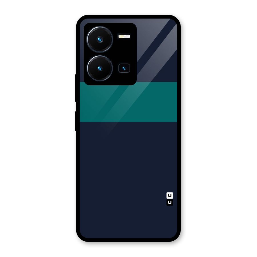 Stripe Block Glass Back Case for Vivo Y35