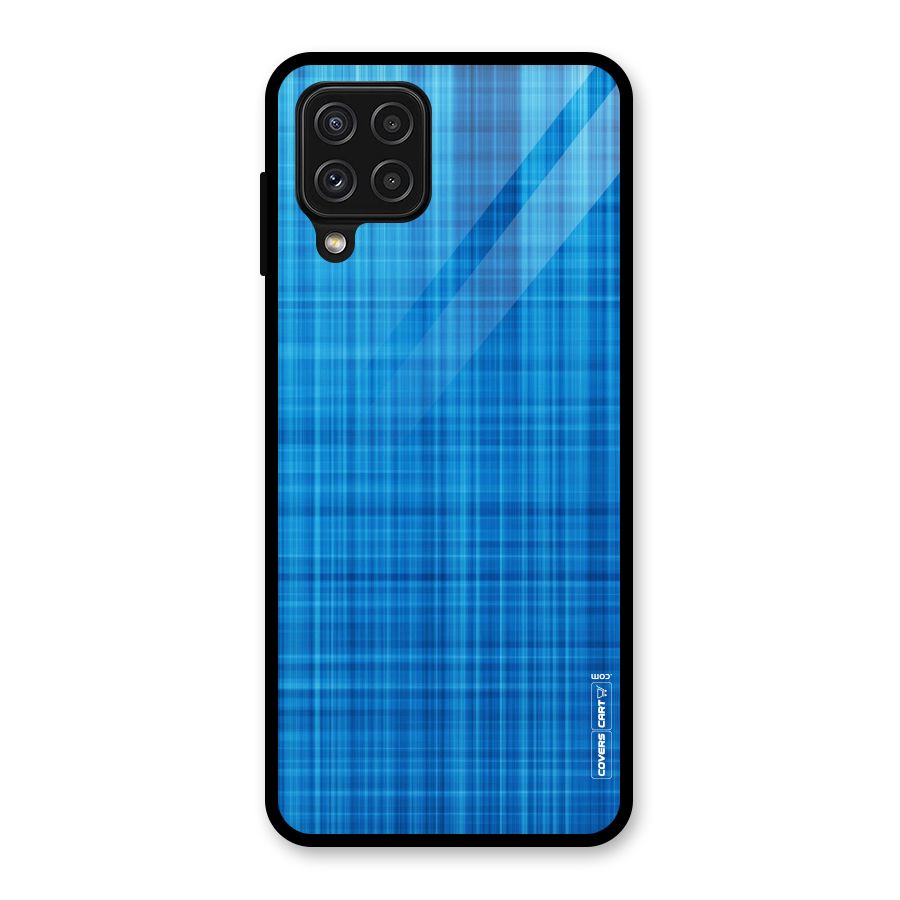 Stripe Blue Abstract Glass Back Case for Galaxy A22 4G