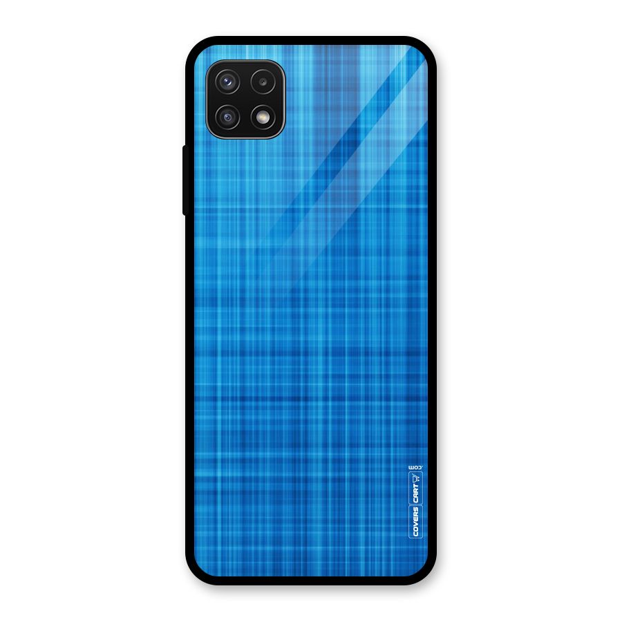 Stripe Blue Abstract Glass Back Case for Galaxy A22 5G