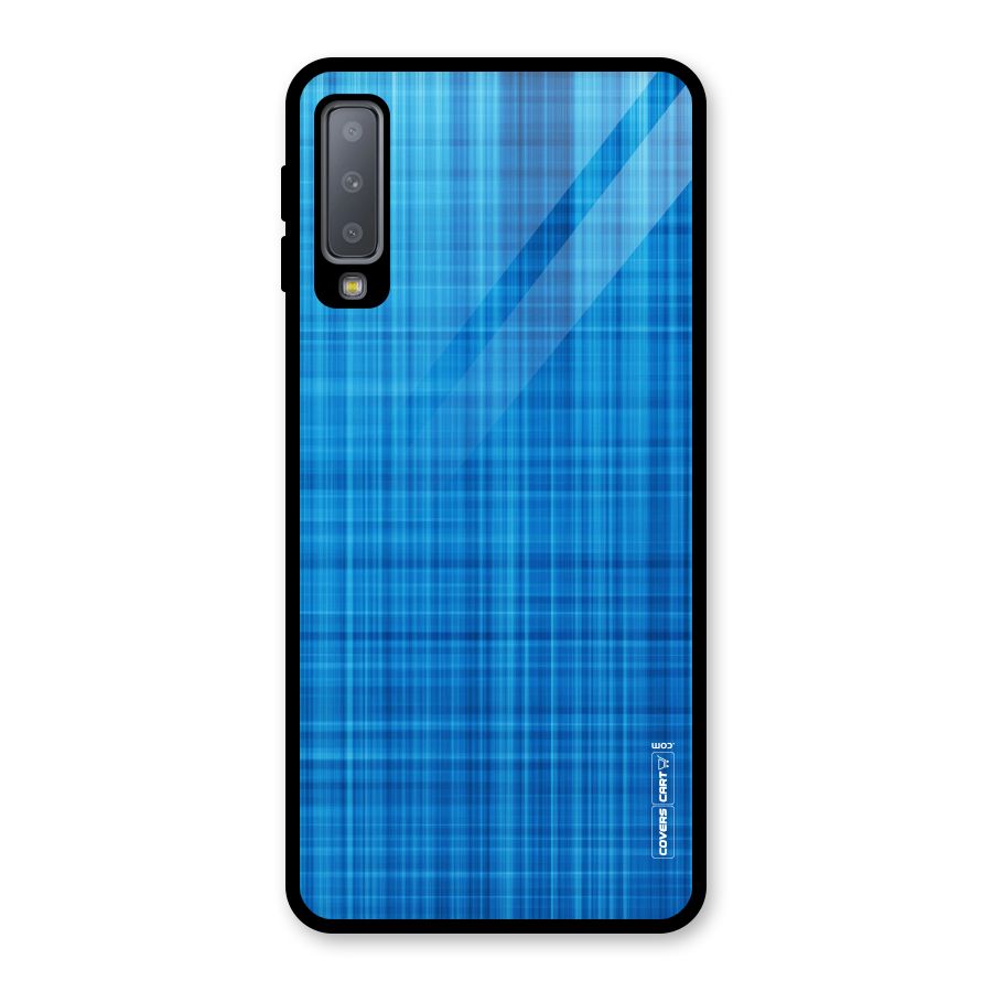 Stripe Blue Abstract Glass Back Case for Galaxy A7 (2018)
