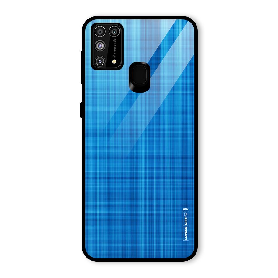 Stripe Blue Abstract Glass Back Case for Galaxy F41