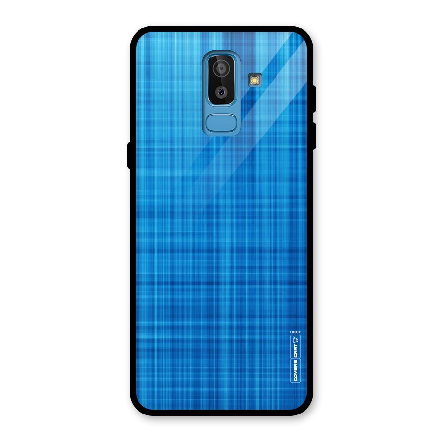 Stripe Blue Abstract Glass Back Case for Galaxy J8