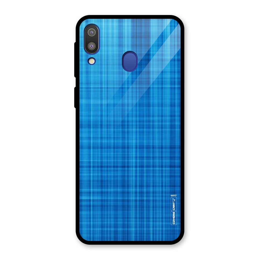 Stripe Blue Abstract Glass Back Case for Galaxy M20