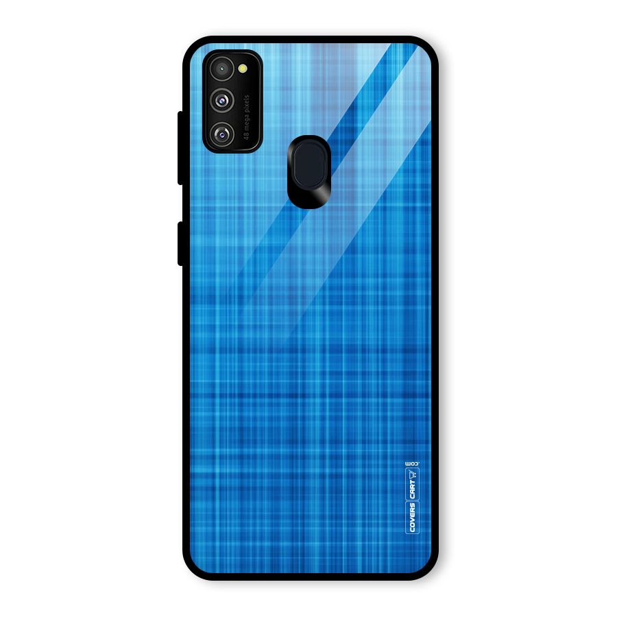 Stripe Blue Abstract Glass Back Case for Galaxy M30s