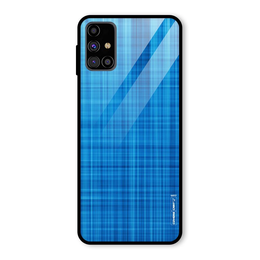 Stripe Blue Abstract Glass Back Case for Galaxy M31s