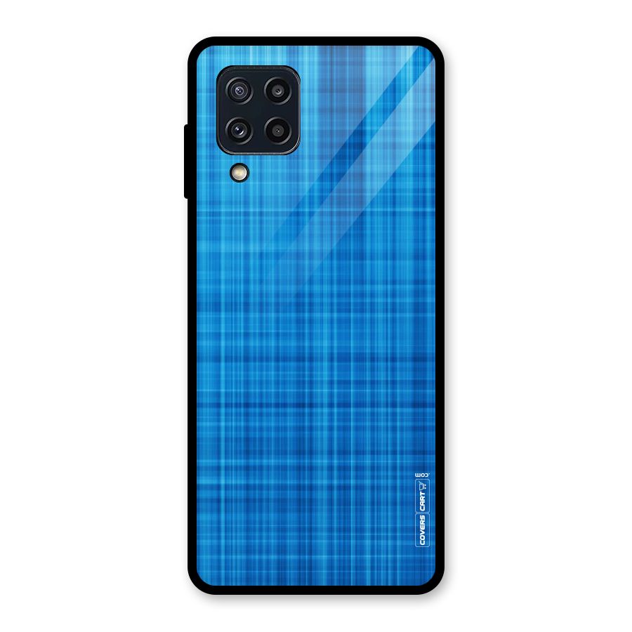 Stripe Blue Abstract Glass Back Case for Galaxy M32