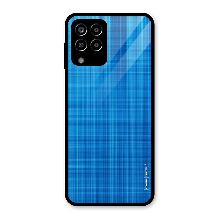 Stripe Blue Abstract Glass Back Case for Galaxy M33