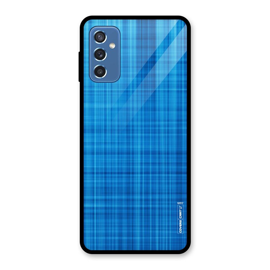 Stripe Blue Abstract Glass Back Case for Galaxy M52 5G