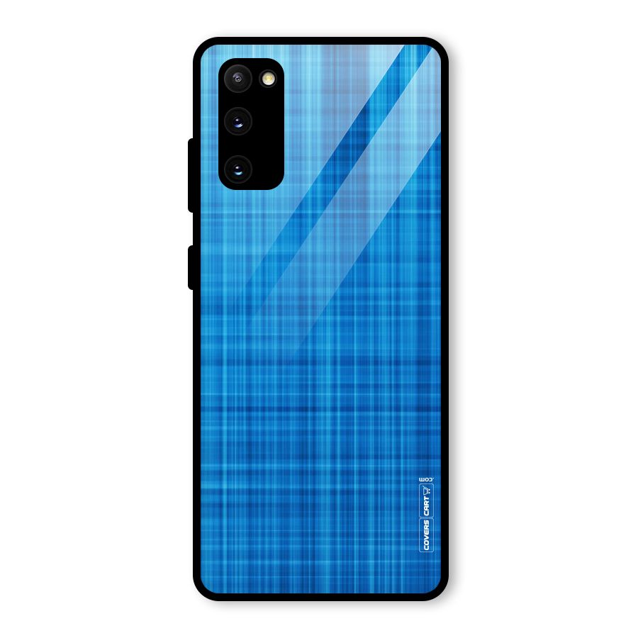 Stripe Blue Abstract Glass Back Case for Galaxy S20 FE 5G