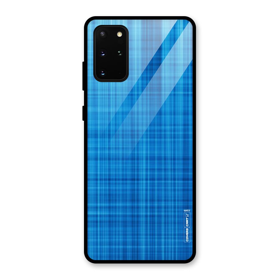 Stripe Blue Abstract Glass Back Case for Galaxy S20 Plus