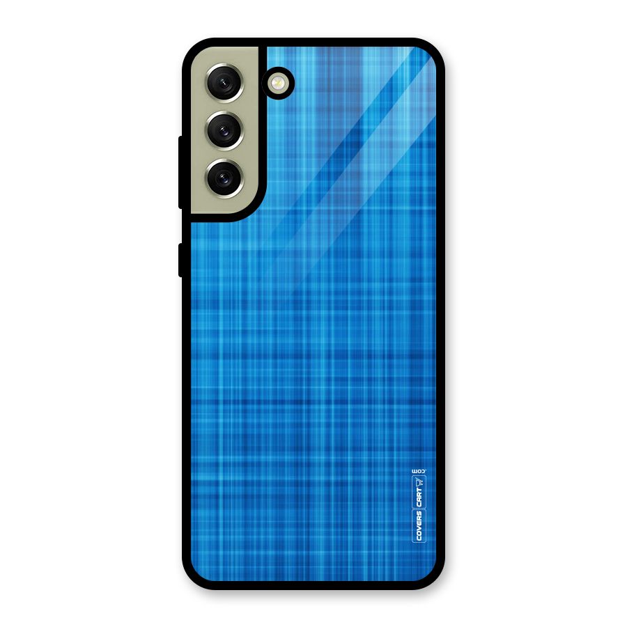 Stripe Blue Abstract Glass Back Case for Galaxy S21 FE 5G