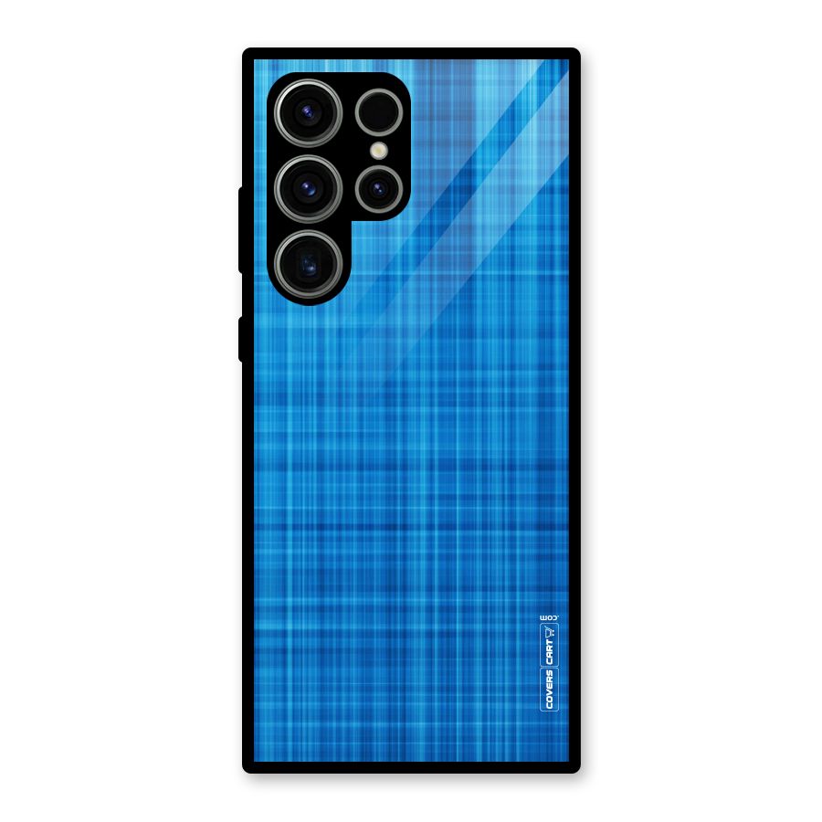 Stripe Blue Abstract Glass Back Case for Galaxy S23 Ultra