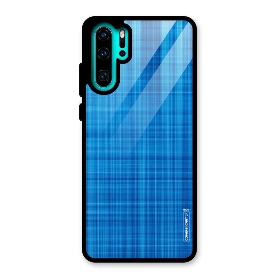 Stripe Blue Abstract Glass Back Case for Huawei P30 Pro