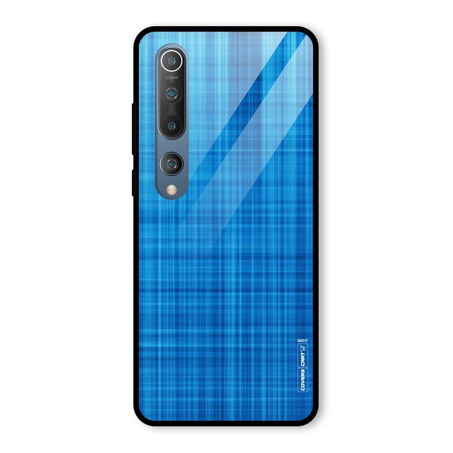 Stripe Blue Abstract Glass Back Case for Mi 10