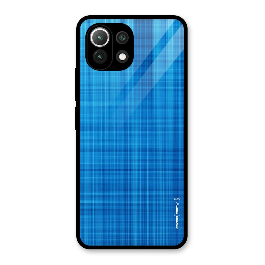 Stripe Blue Abstract Glass Back Case for Mi 11 Lite NE 5G