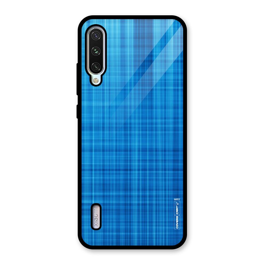 Stripe Blue Abstract Glass Back Case for Mi A3