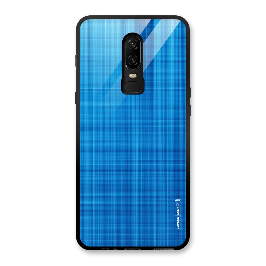 Stripe Blue Abstract Glass Back Case for OnePlus 6