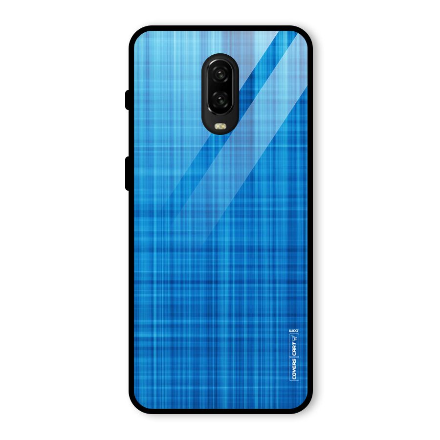 Stripe Blue Abstract Glass Back Case for OnePlus 6T