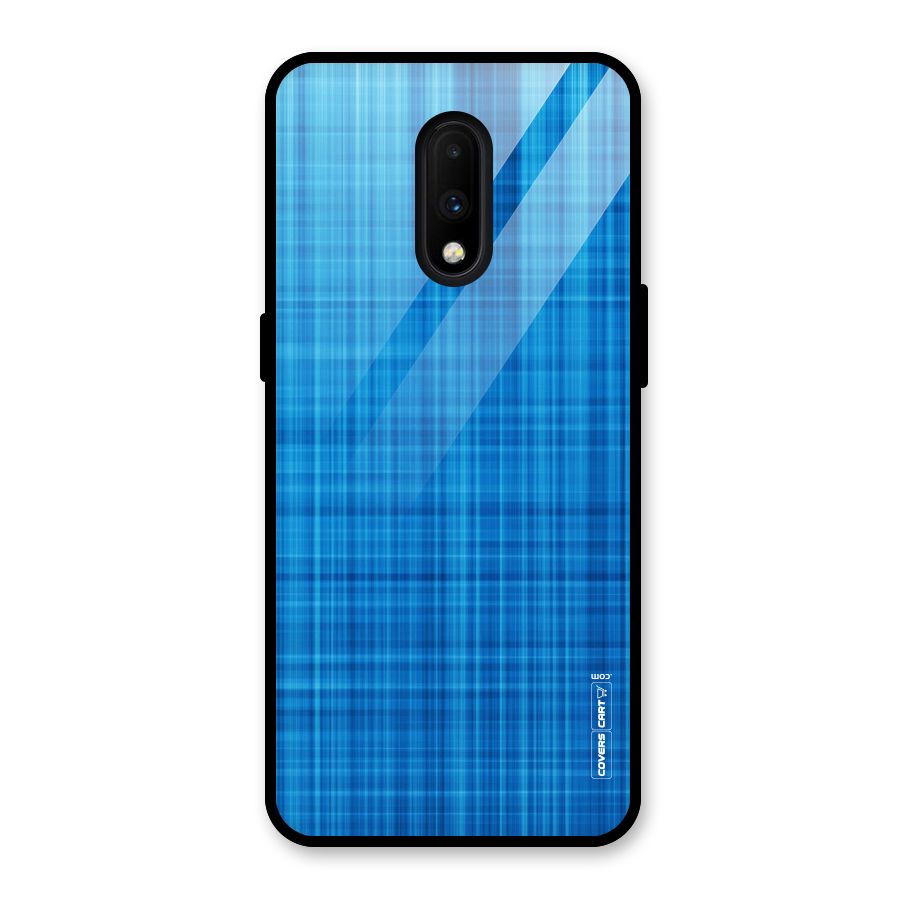 Stripe Blue Abstract Glass Back Case for OnePlus 7