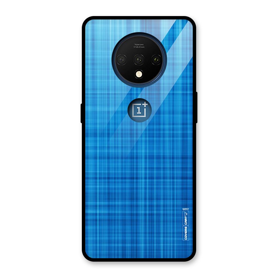 Stripe Blue Abstract Glass Back Case for OnePlus 7T
