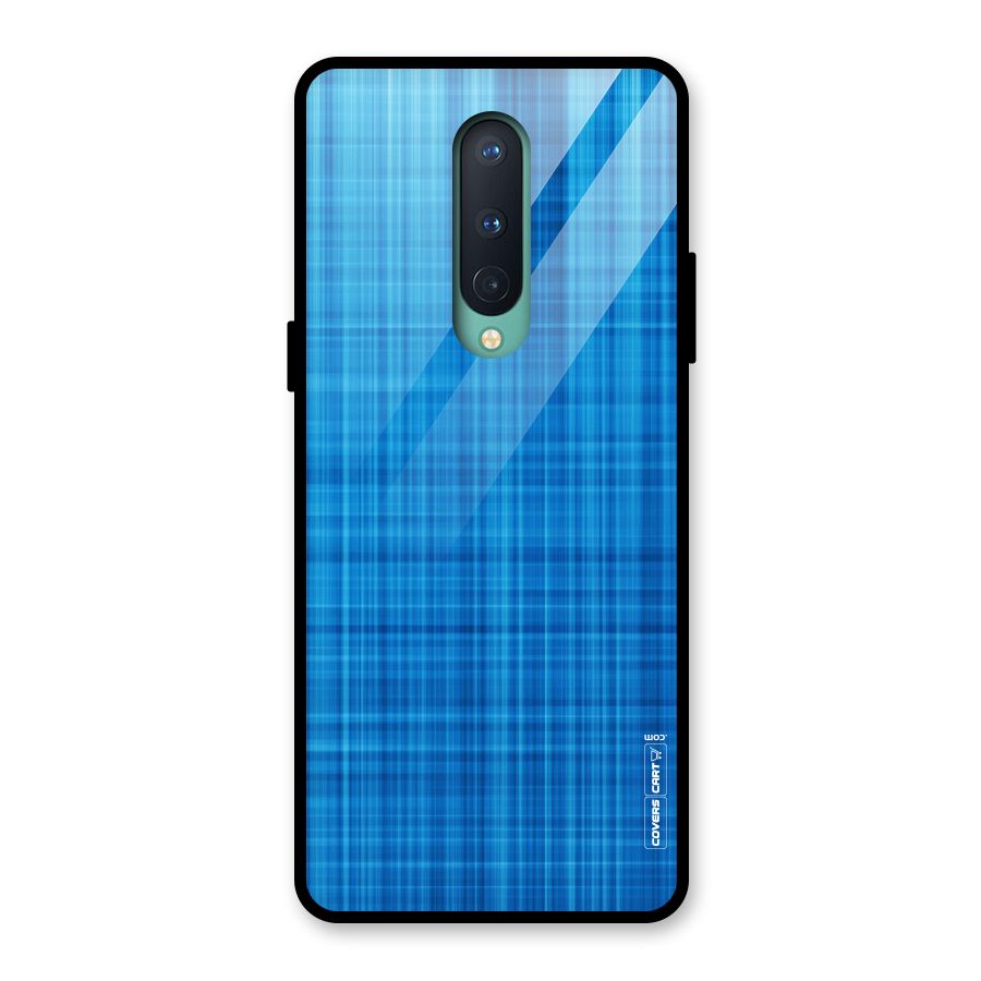 Stripe Blue Abstract Glass Back Case for OnePlus 8