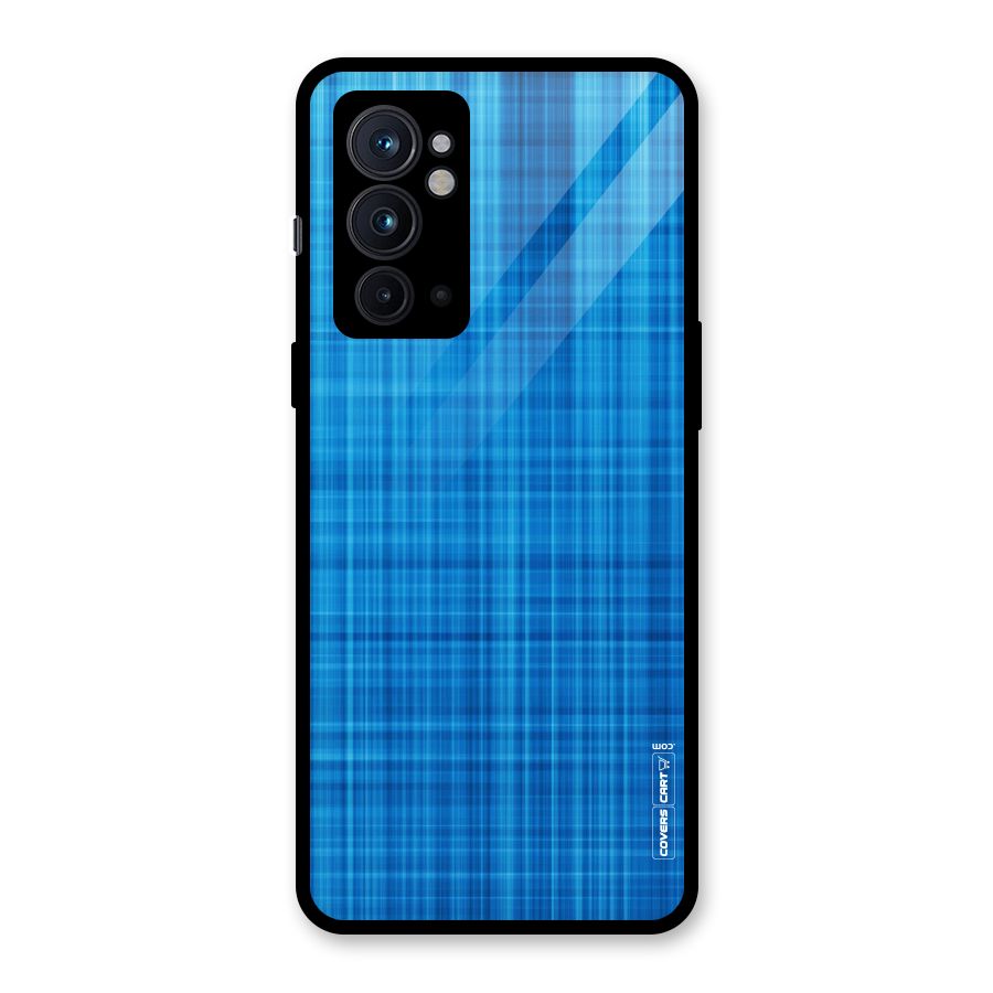 Stripe Blue Abstract Glass Back Case for OnePlus 9RT 5G