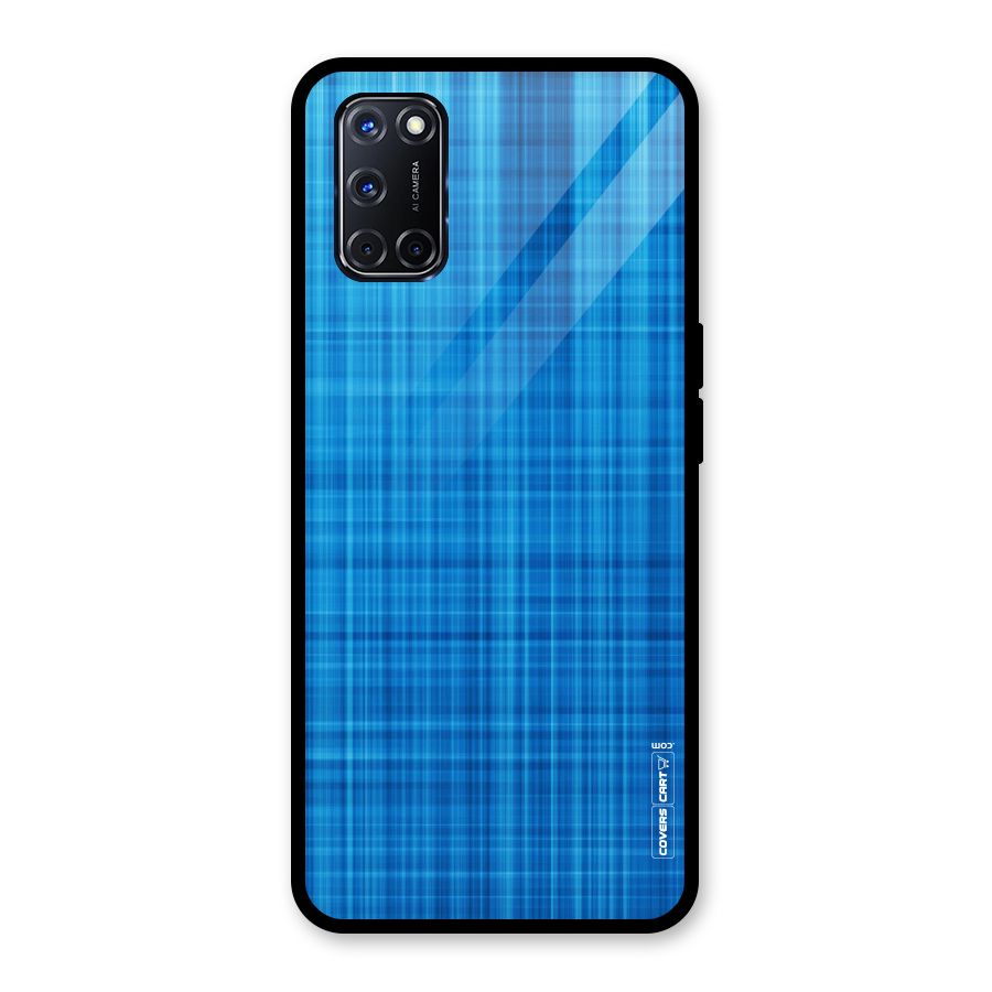 Stripe Blue Abstract Glass Back Case for Oppo A52
