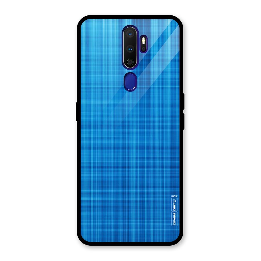 Stripe Blue Abstract Glass Back Case for Oppo A9 (2020)