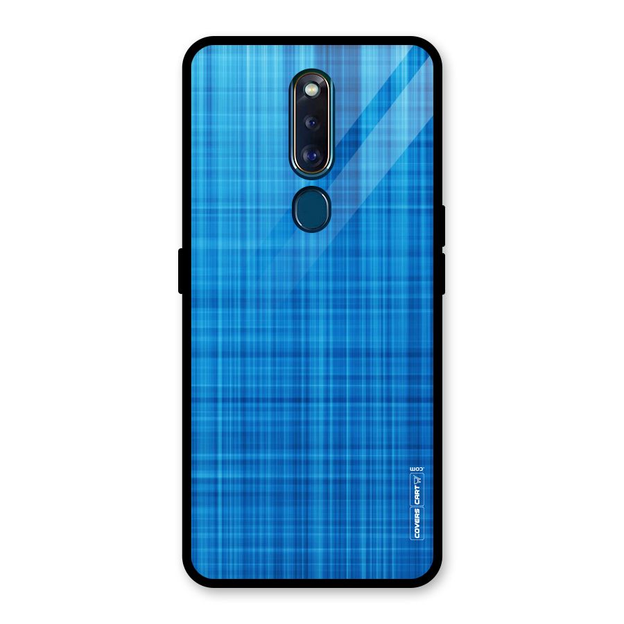 Stripe Blue Abstract Glass Back Case for Oppo F11 Pro