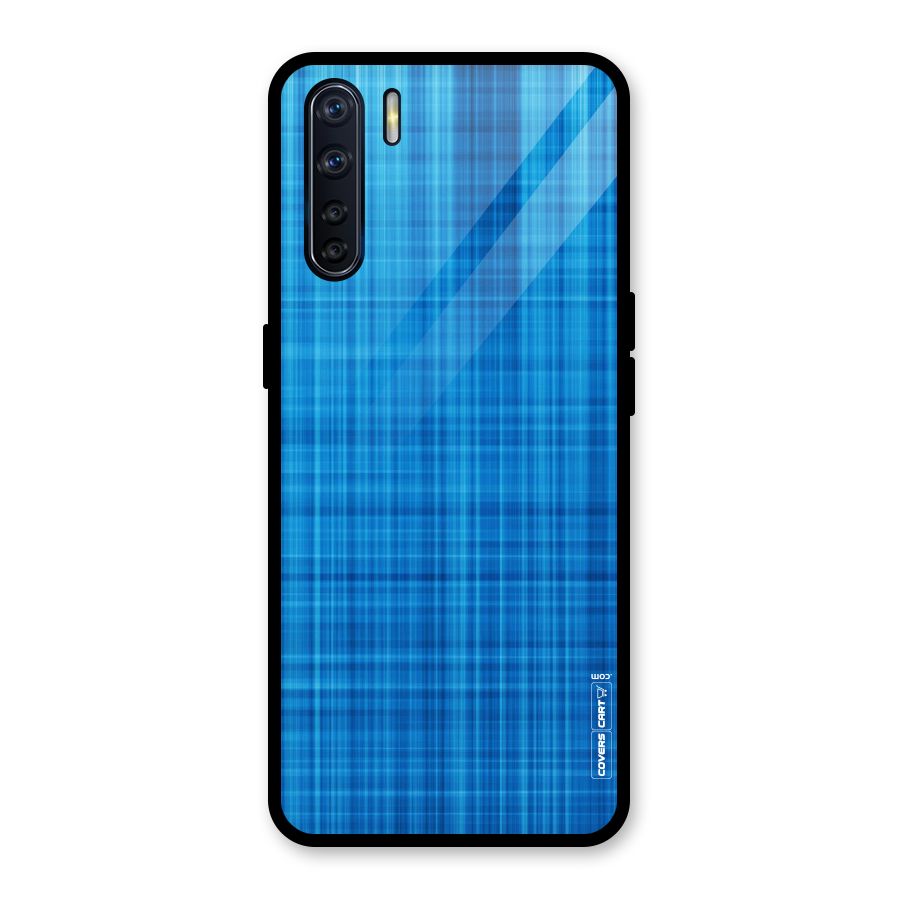 Stripe Blue Abstract Glass Back Case for Oppo F15