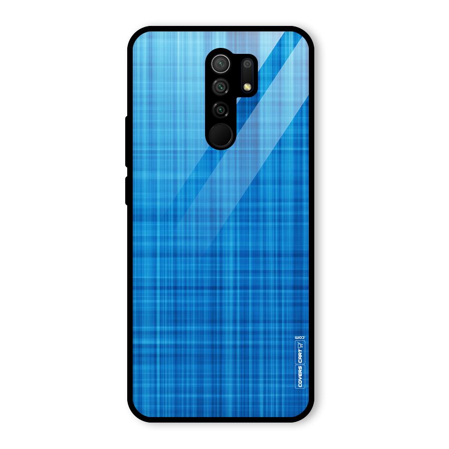 Stripe Blue Abstract Glass Back Case for Poco M2