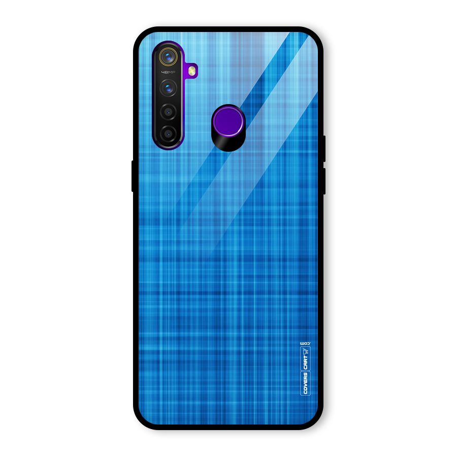 Stripe Blue Abstract Glass Back Case for Realme 5 Pro