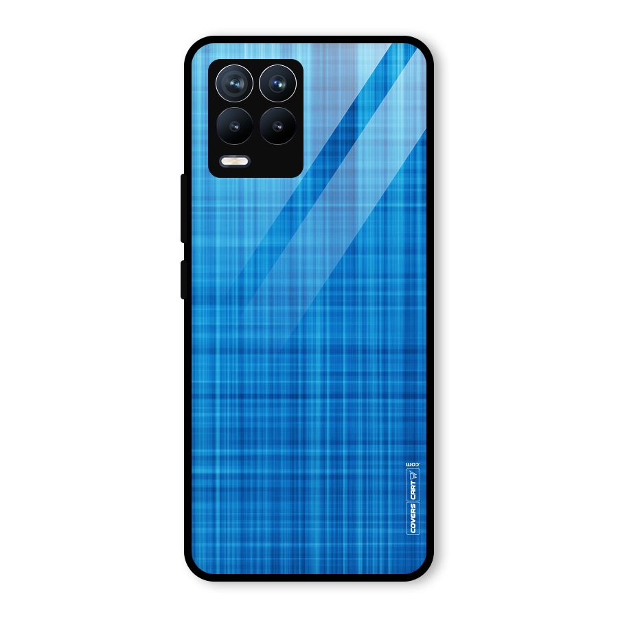 Stripe Blue Abstract Glass Back Case for Realme 8 Pro